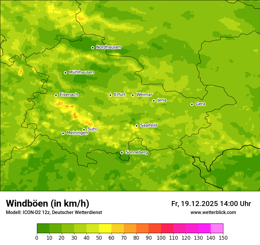 Modellkarten Windgeschwindigkeit