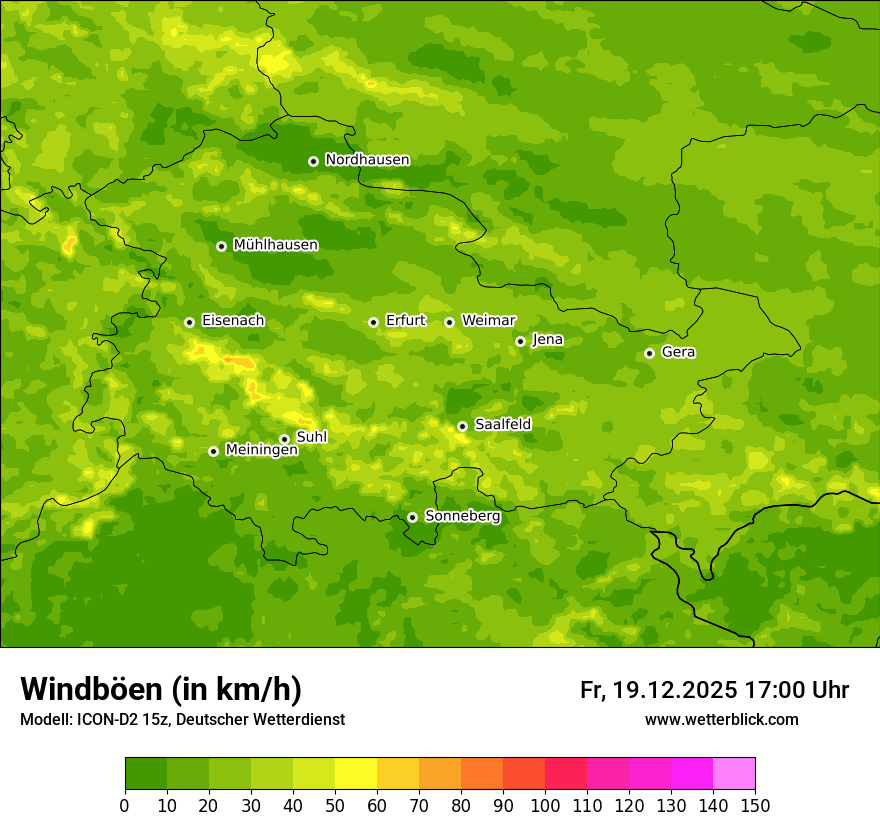 Modellkarten Windgeschwindigkeit