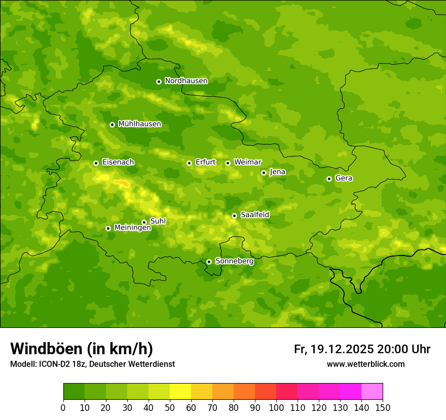 Modellkarten Windgeschwindigkeit