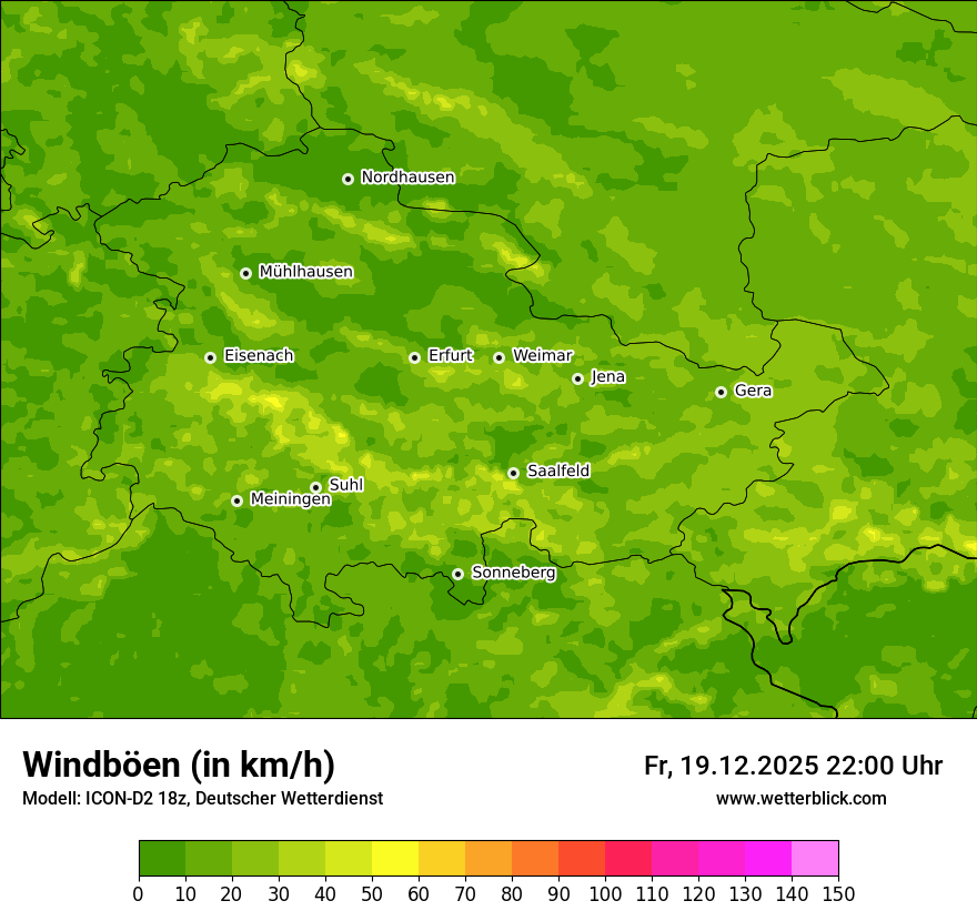 Modellkarten Windgeschwindigkeit