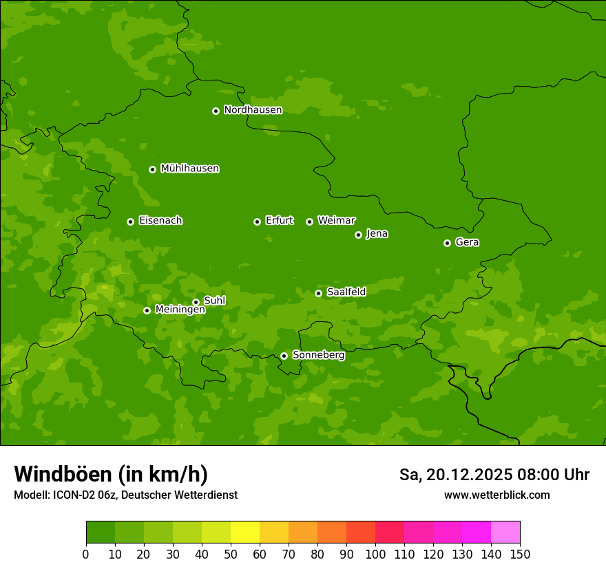 Modellkarten Windgeschwindigkeit