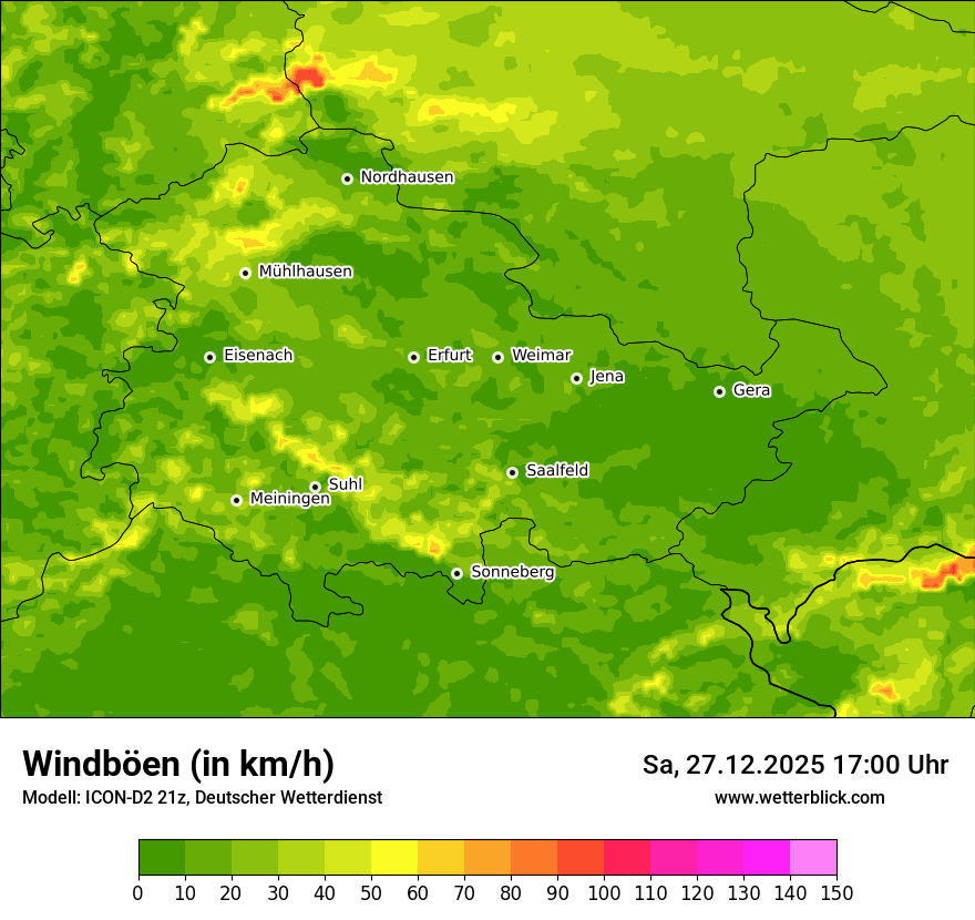 Modellkarten Windgeschwindigkeit