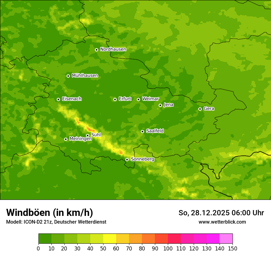 Modellkarten Windgeschwindigkeit