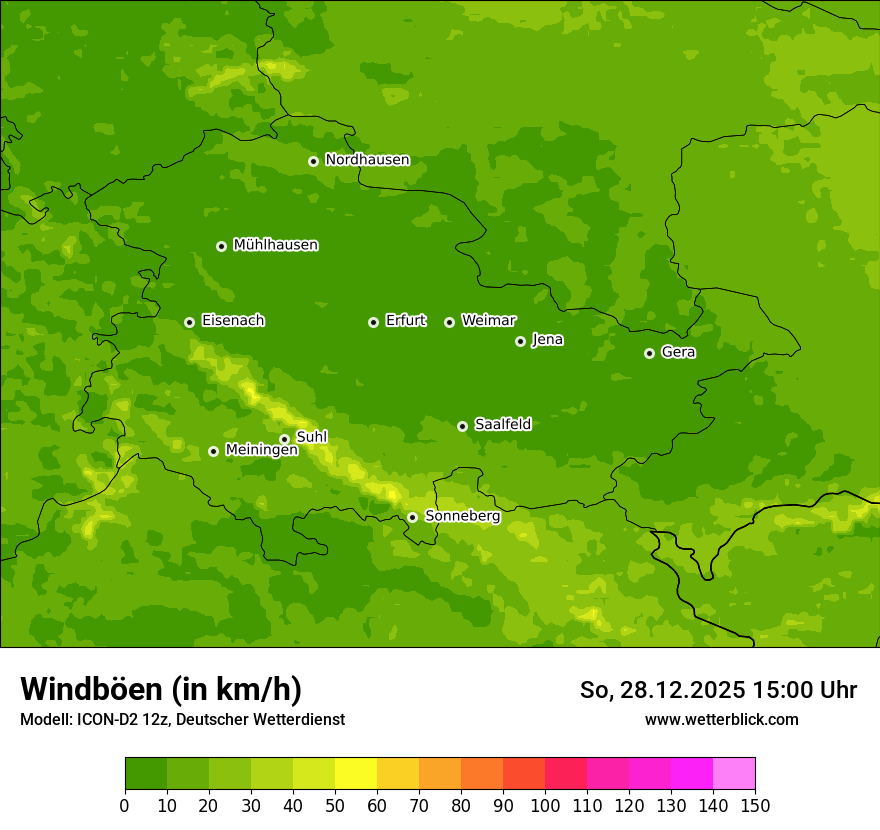 Modellkarten Windgeschwindigkeit