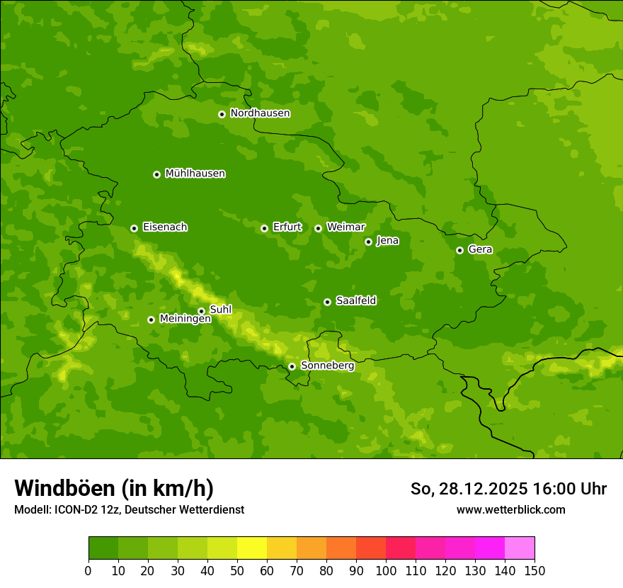 Modellkarten Windgeschwindigkeit