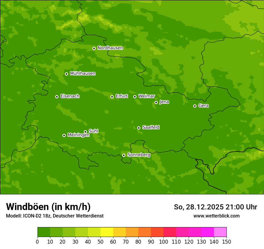Modellkarten Windgeschwindigkeit
