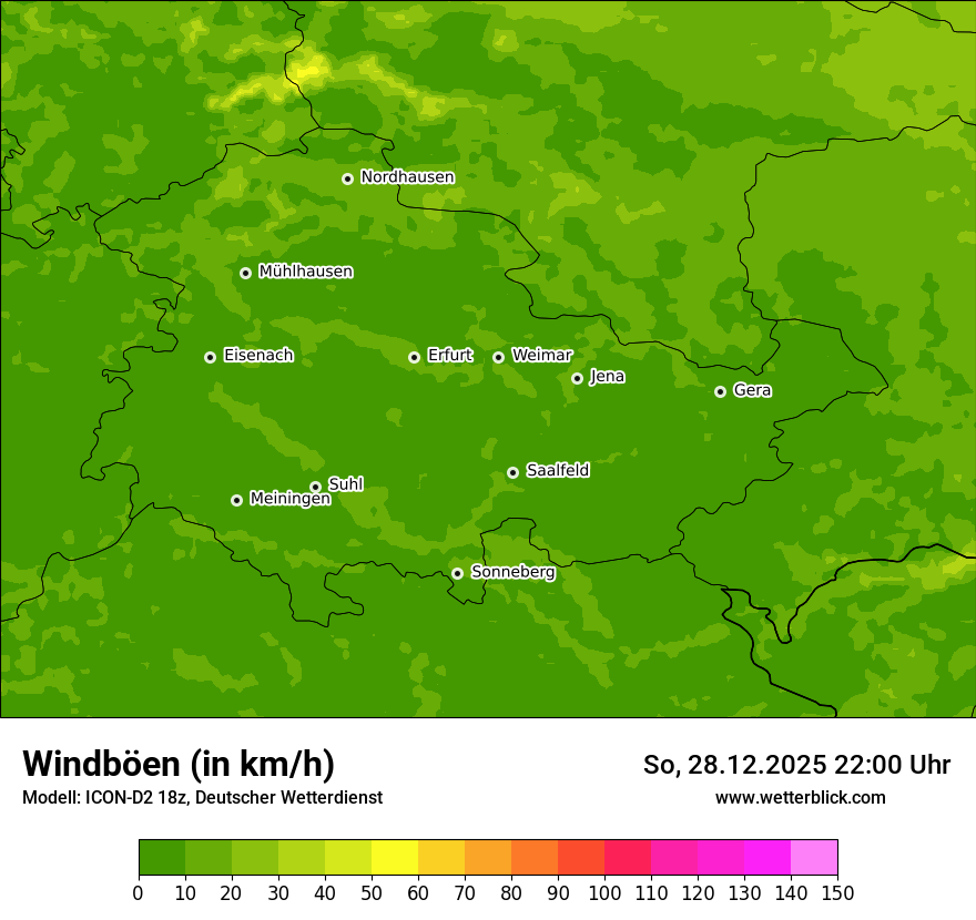 Modellkarten Windgeschwindigkeit