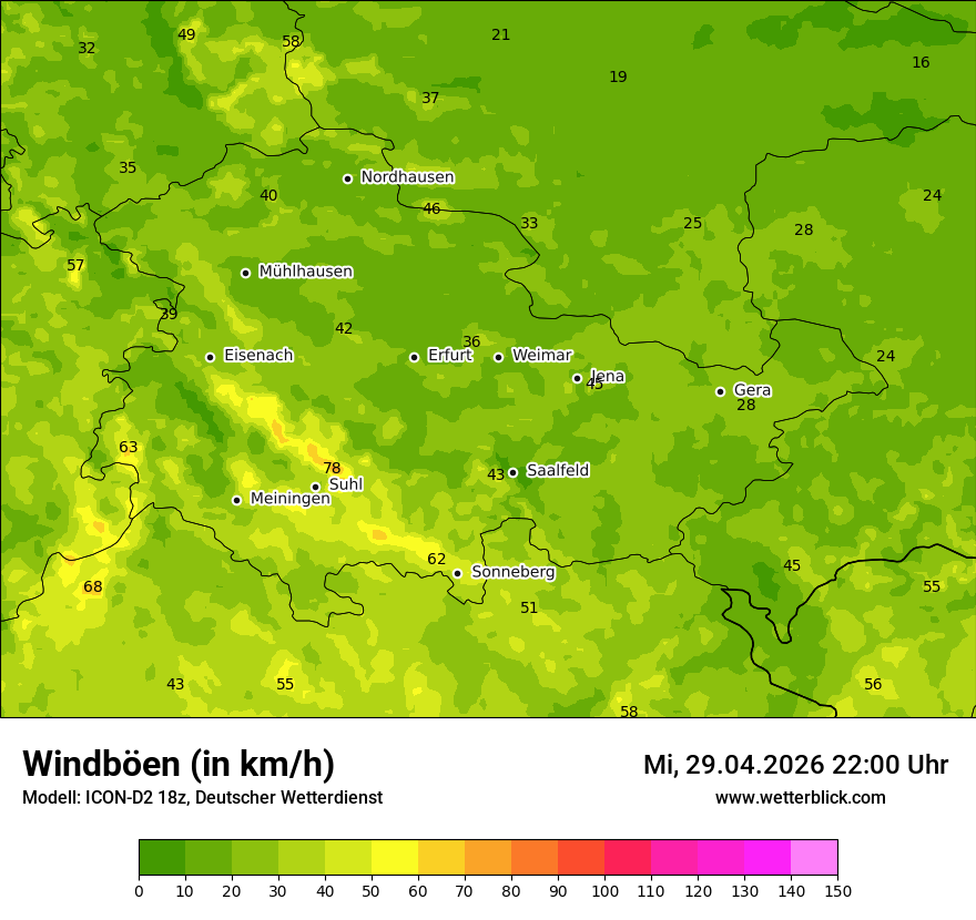 Modellkarte ICON-D2 – vmax – th
