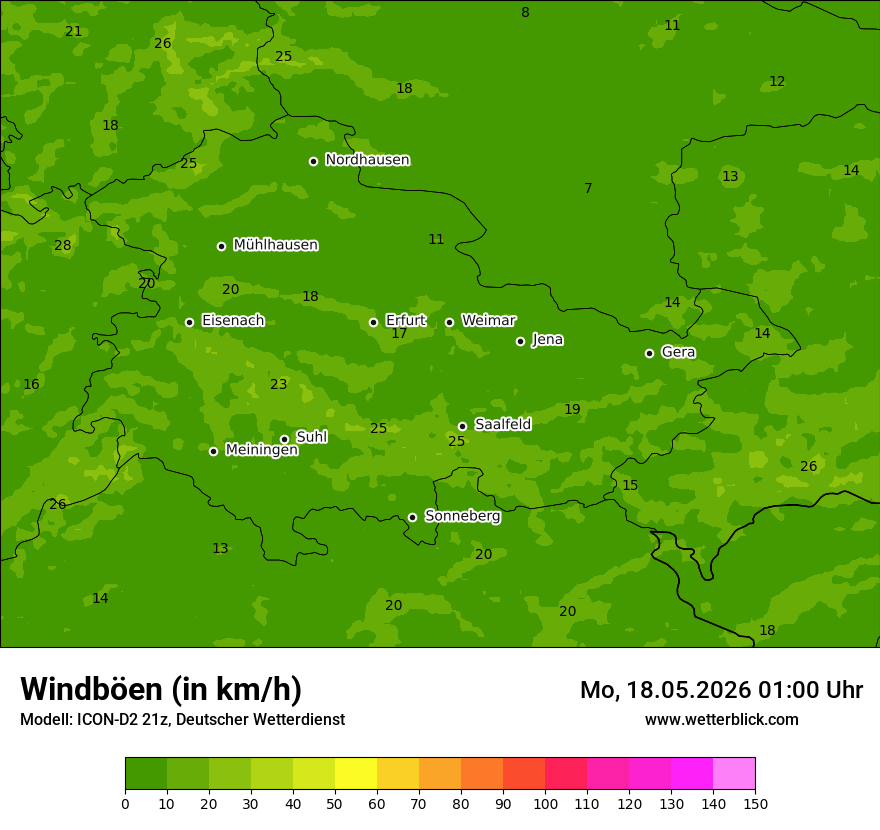 Maximale Windböen