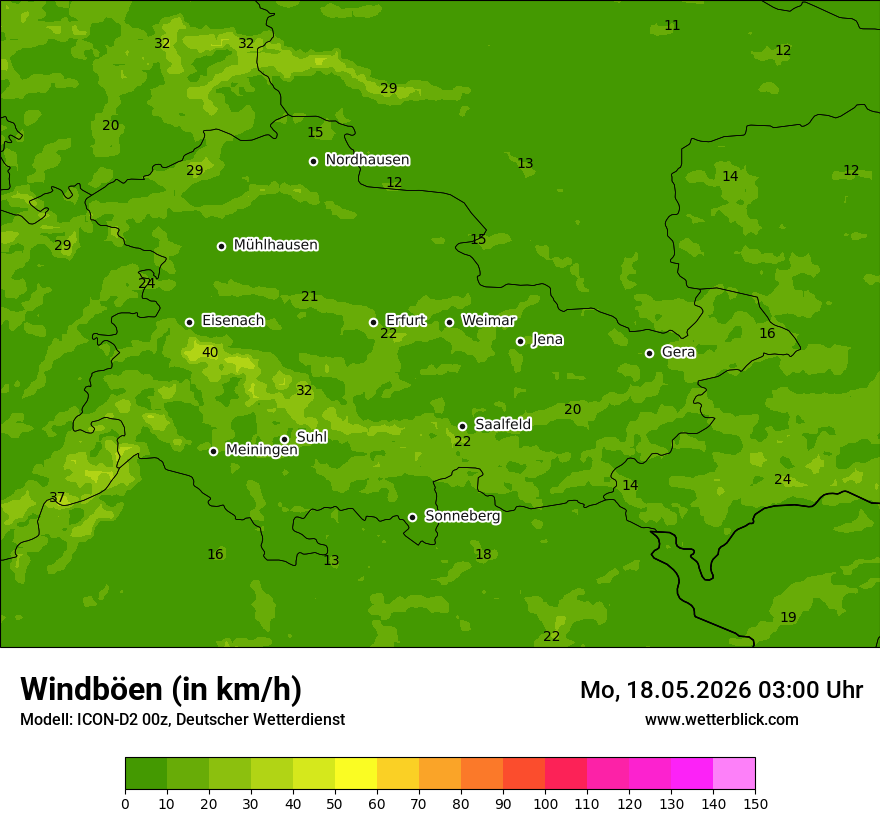 Maximale Windböen