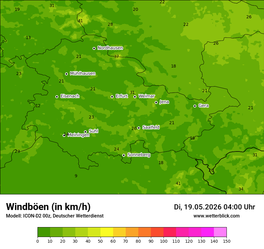 Maximale Windböen
