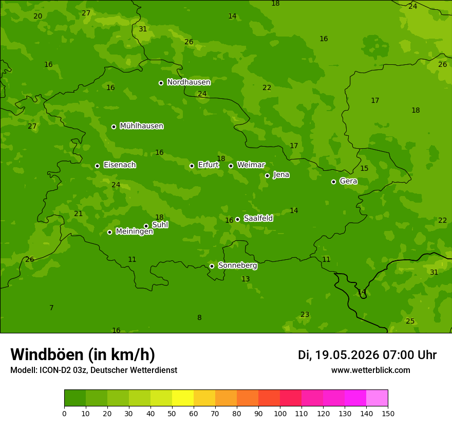 Maximale Windböen
