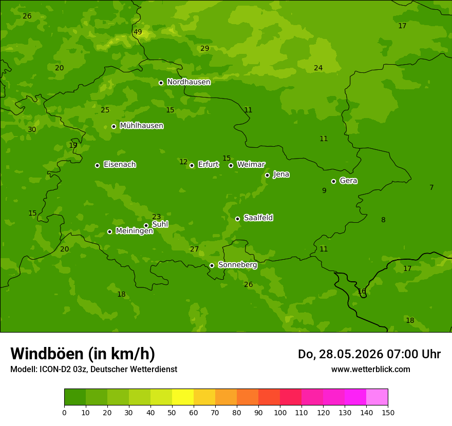 Maximale Windböen