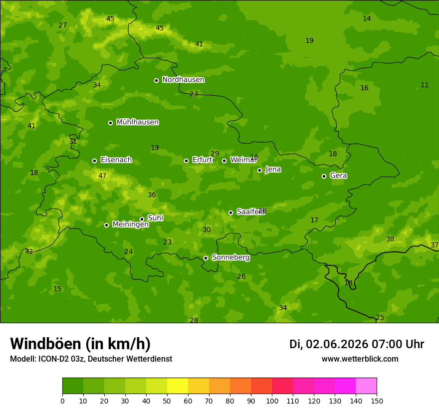 Maximale Windböen