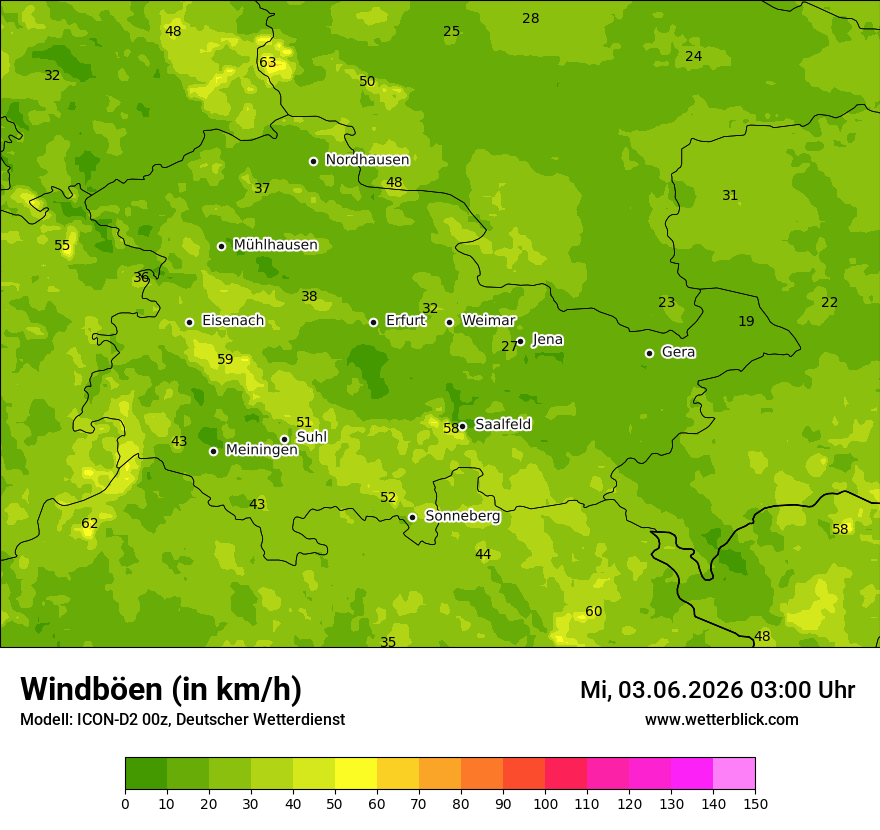 Maximale Windböen