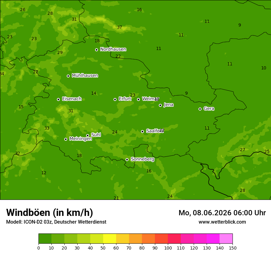 Maximale Windböen