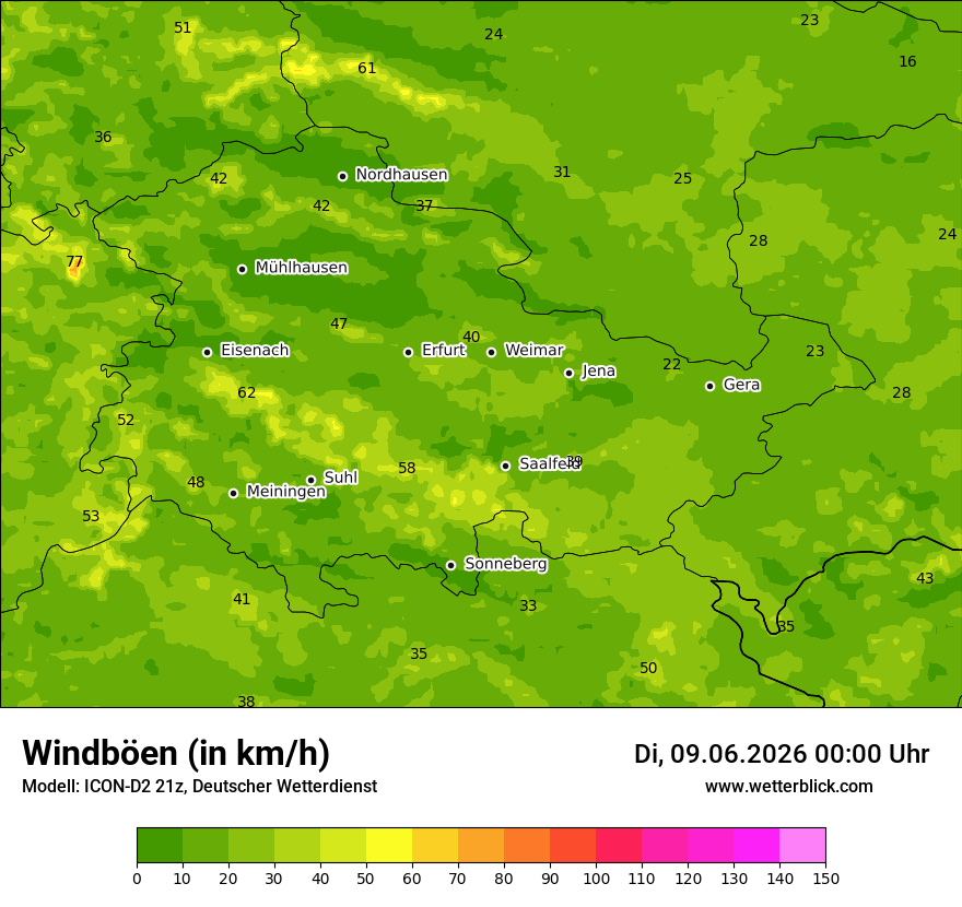 Maximale Windböen