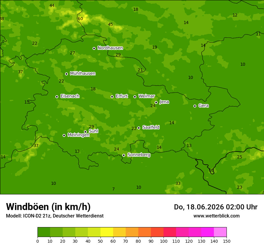Maximale Windböen