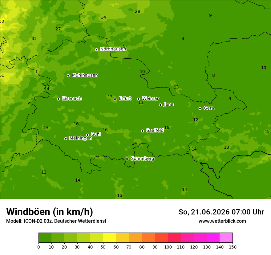 Maximale Windböen