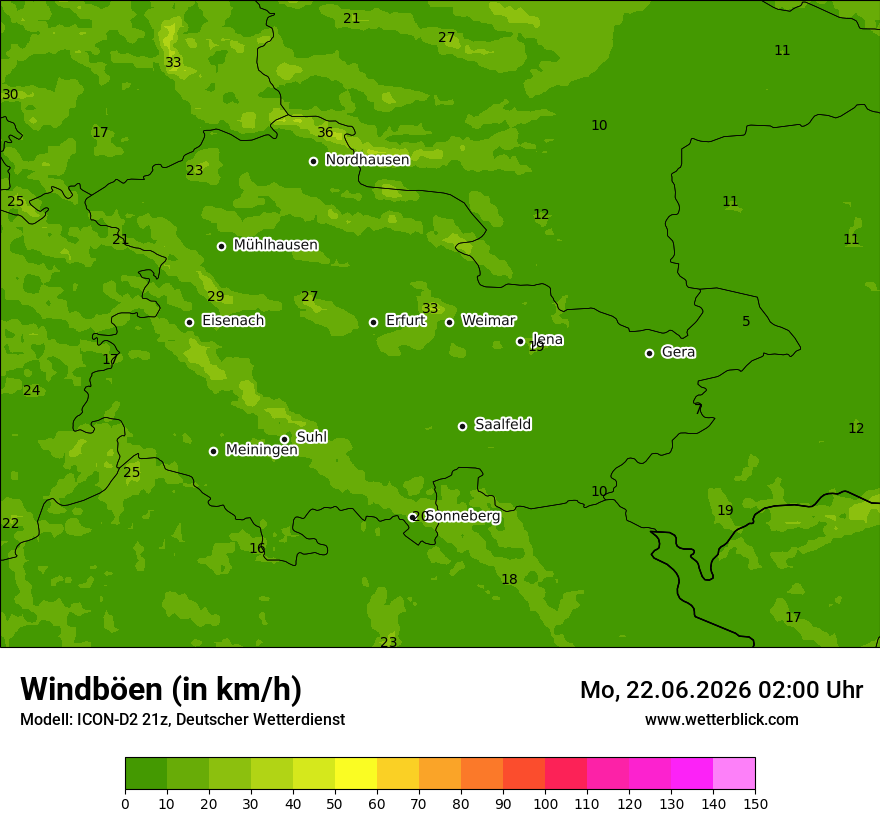 Maximale Windböen