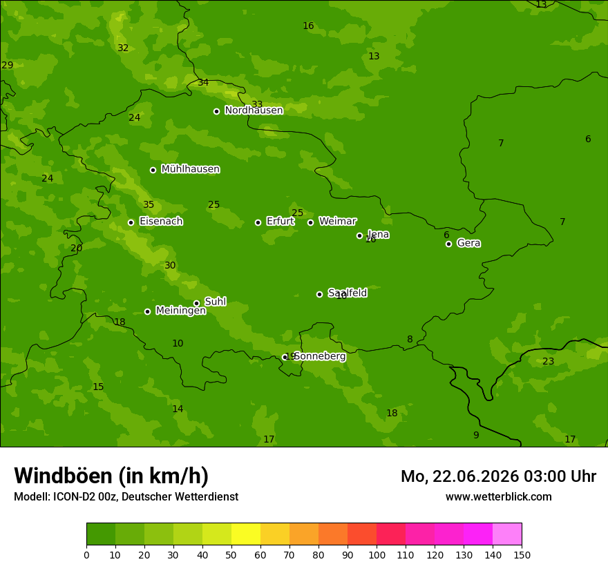 Maximale Windböen