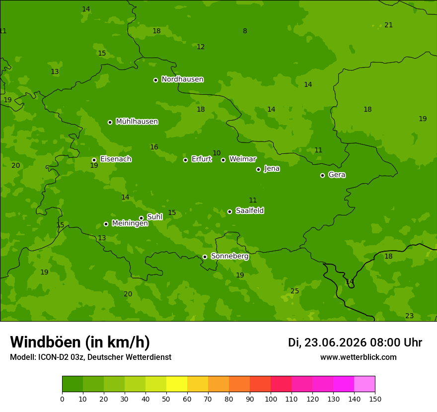 Maximale Windböen