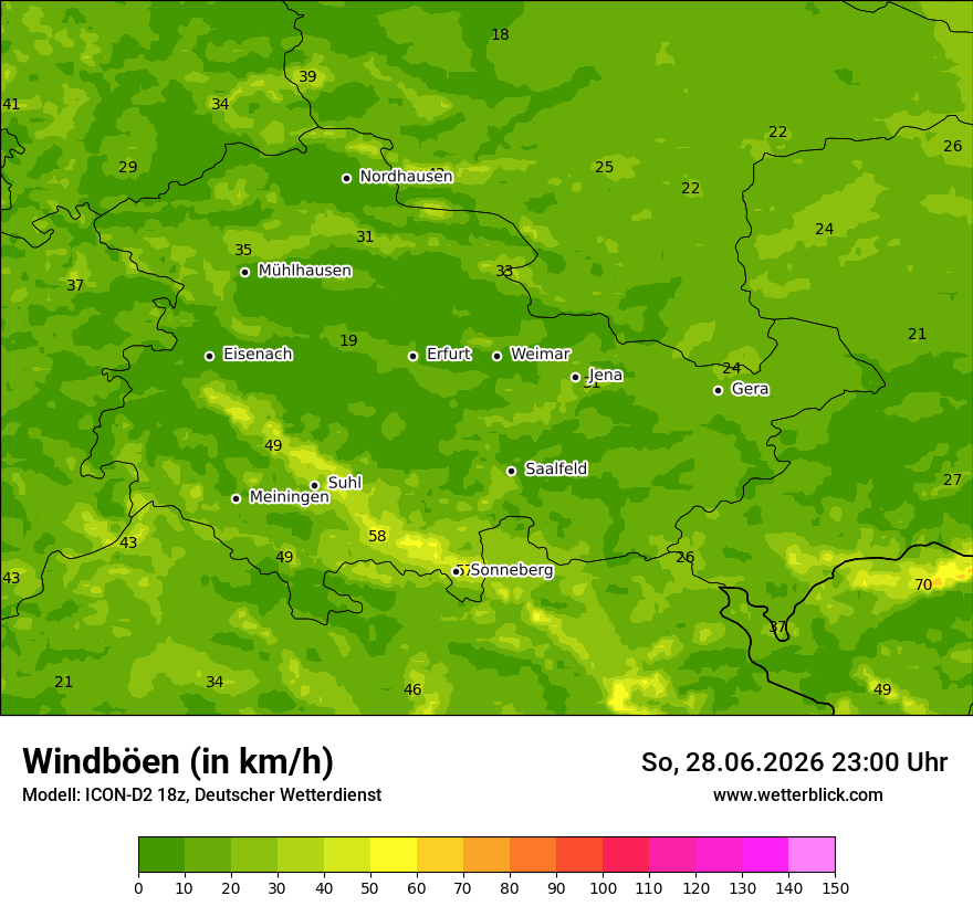 Maximale Windböen