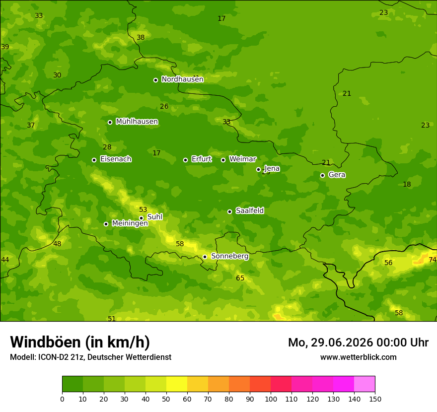 Maximale Windböen