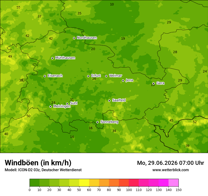 Maximale Windböen