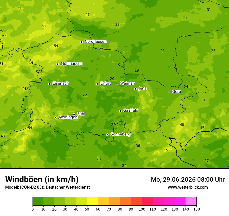 Maximale Windböen