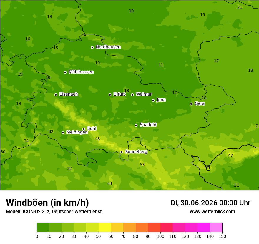 Maximale Windböen