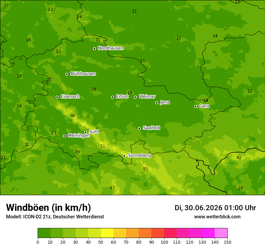 Maximale Windböen