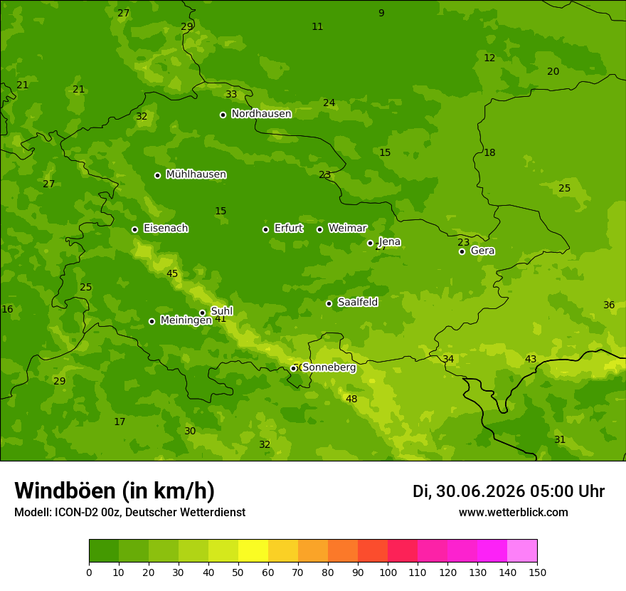 Maximale Windböen