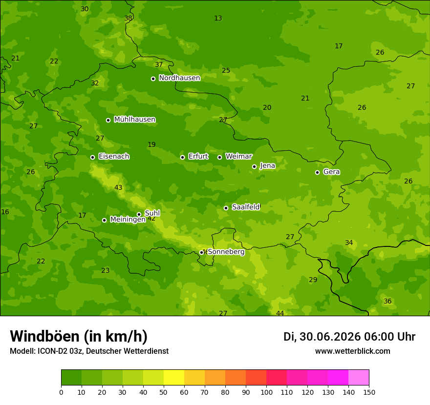 Maximale Windböen