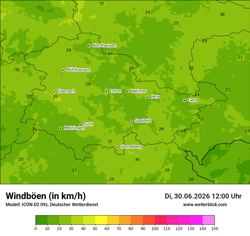 Maximale Windböen