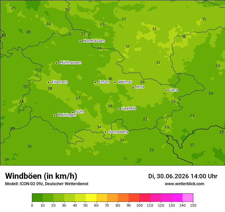 Maximale Windböen
