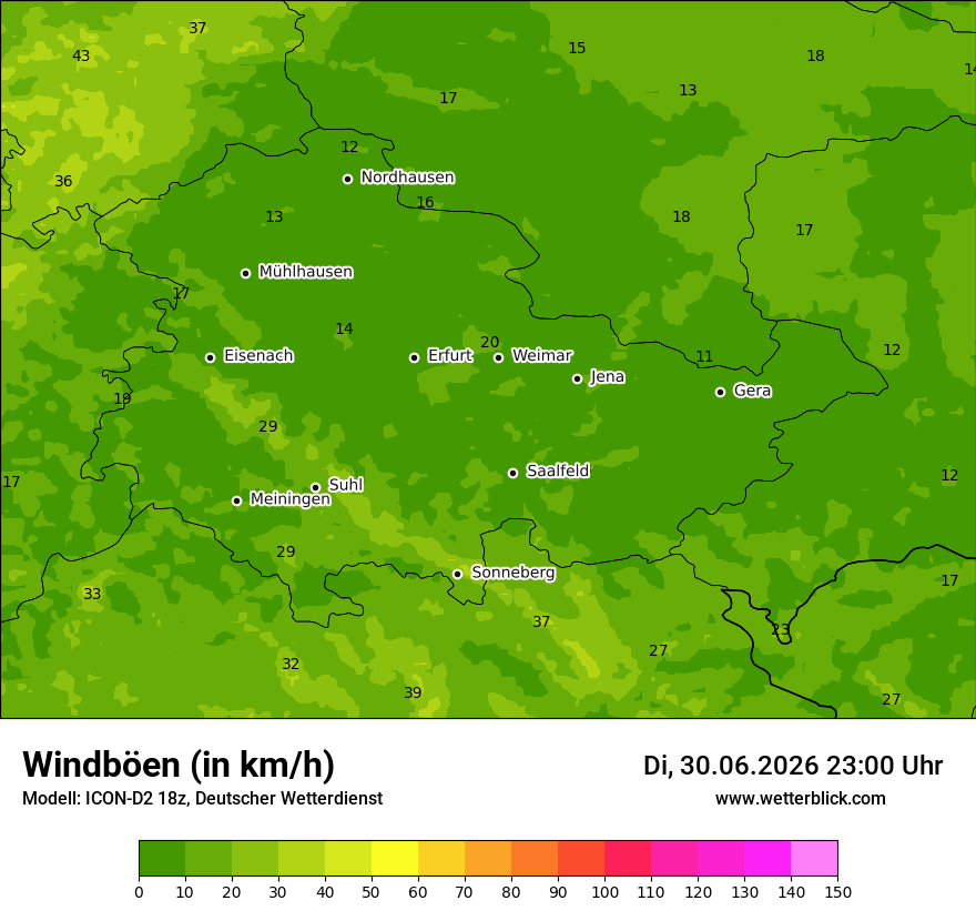 Maximale Windböen
