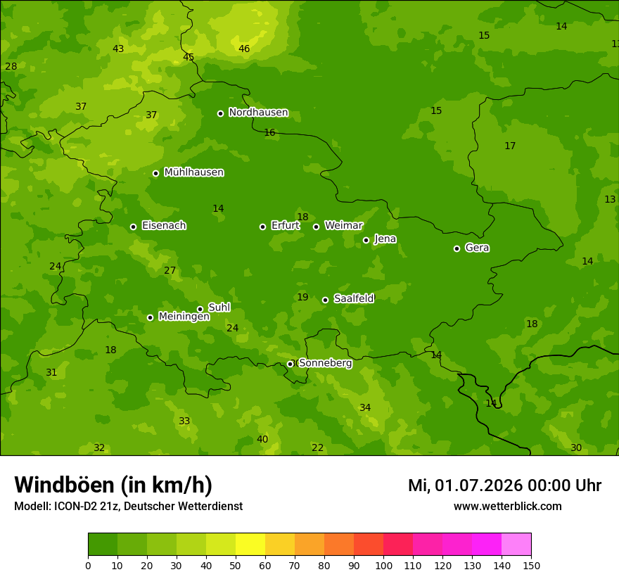 Maximale Windböen