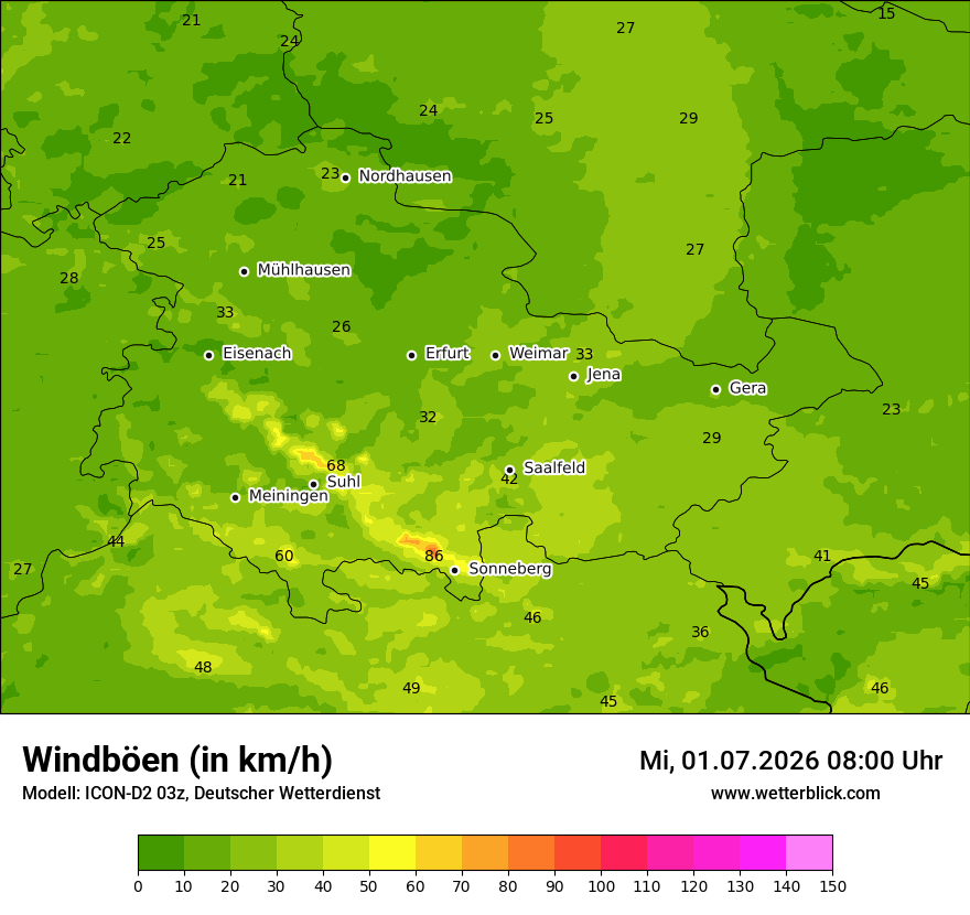 Maximale Windböen