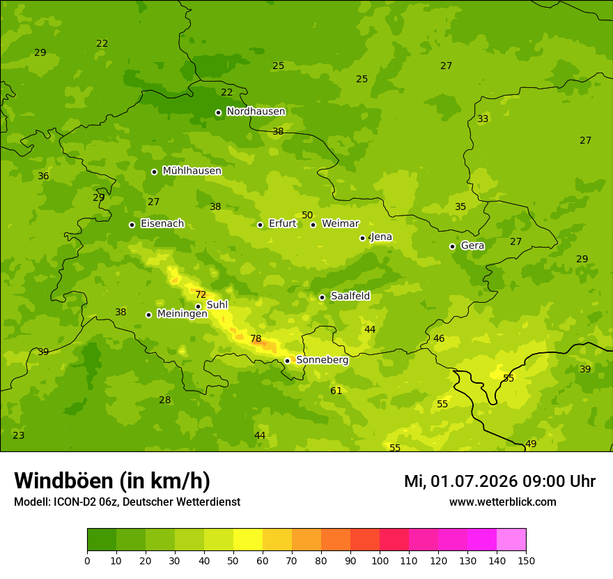 Maximale Windböen