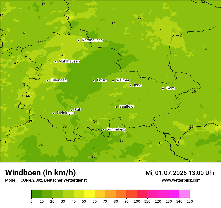Maximale Windböen