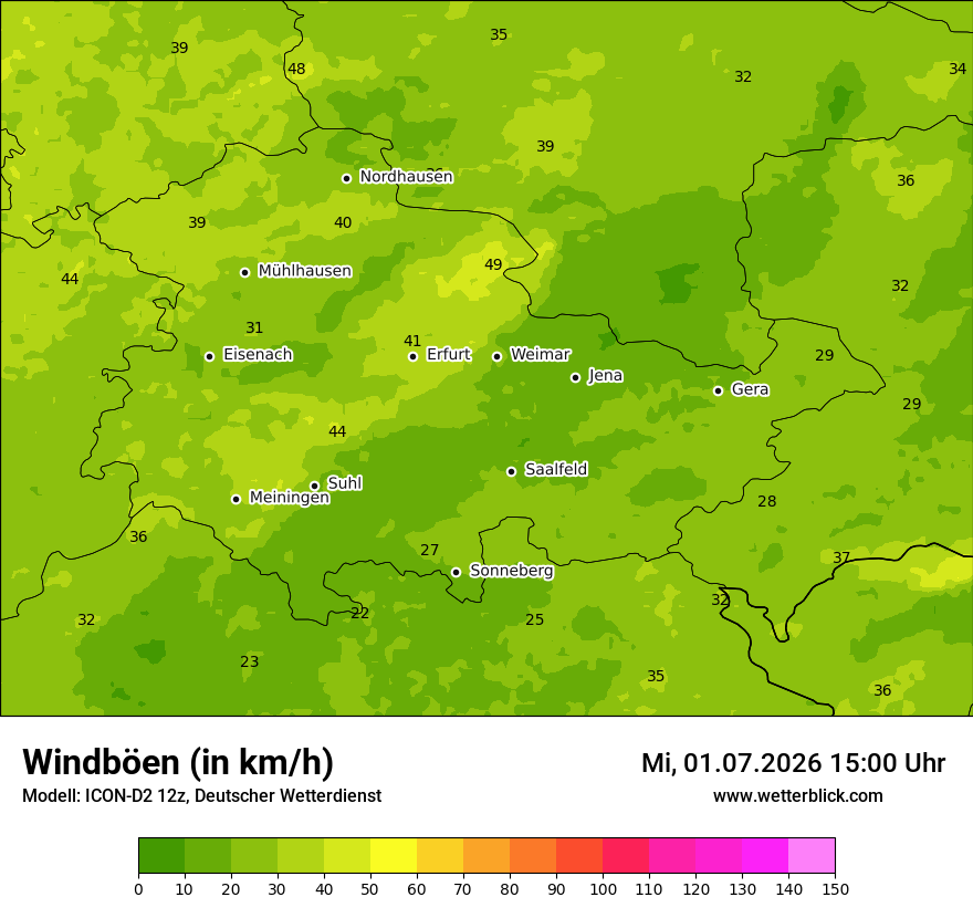 Maximale Windböen