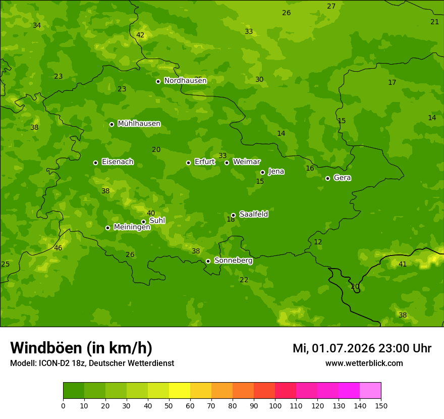 Maximale Windböen