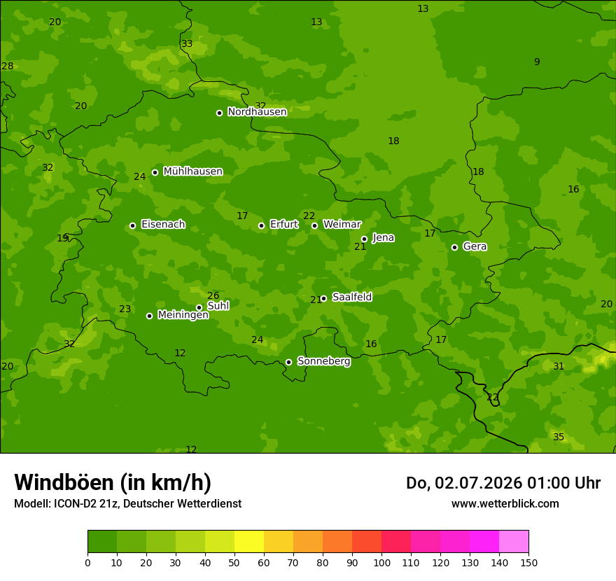 Maximale Windböen