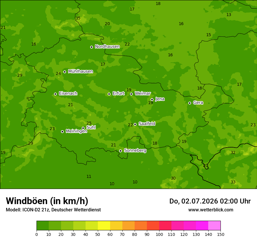 Maximale Windböen