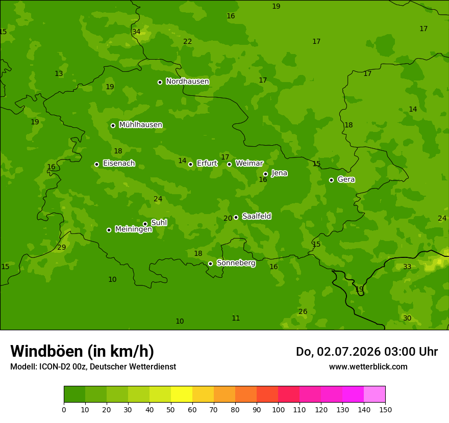 Maximale Windböen