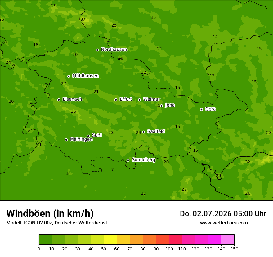 Maximale Windböen