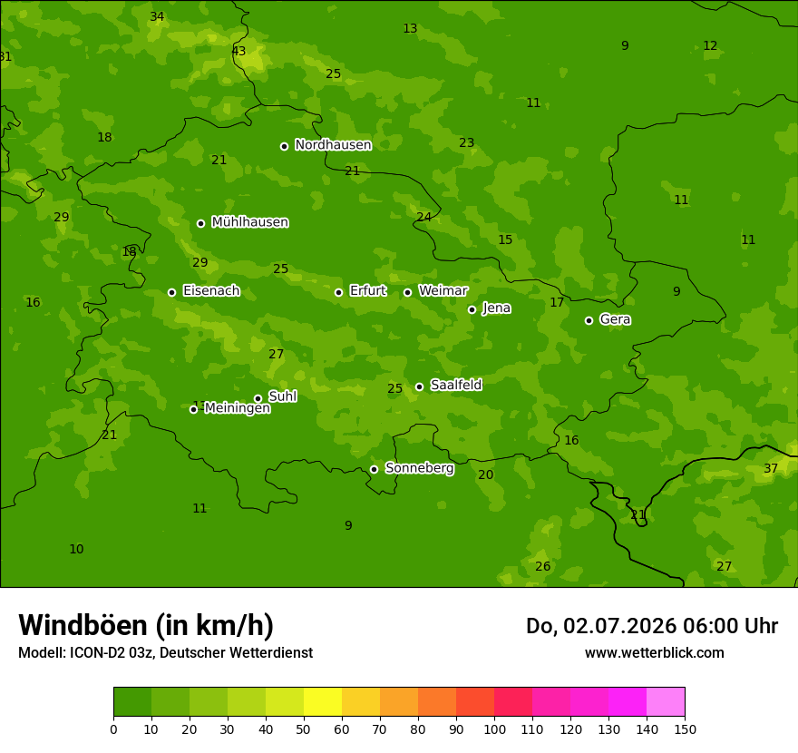 Maximale Windböen