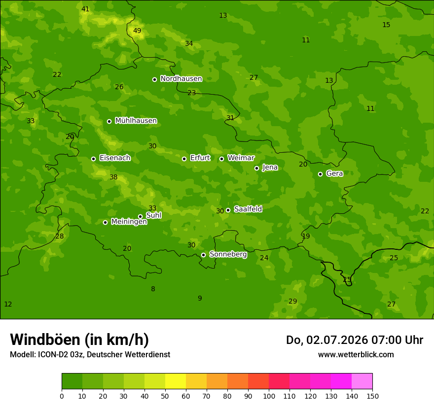 Maximale Windböen