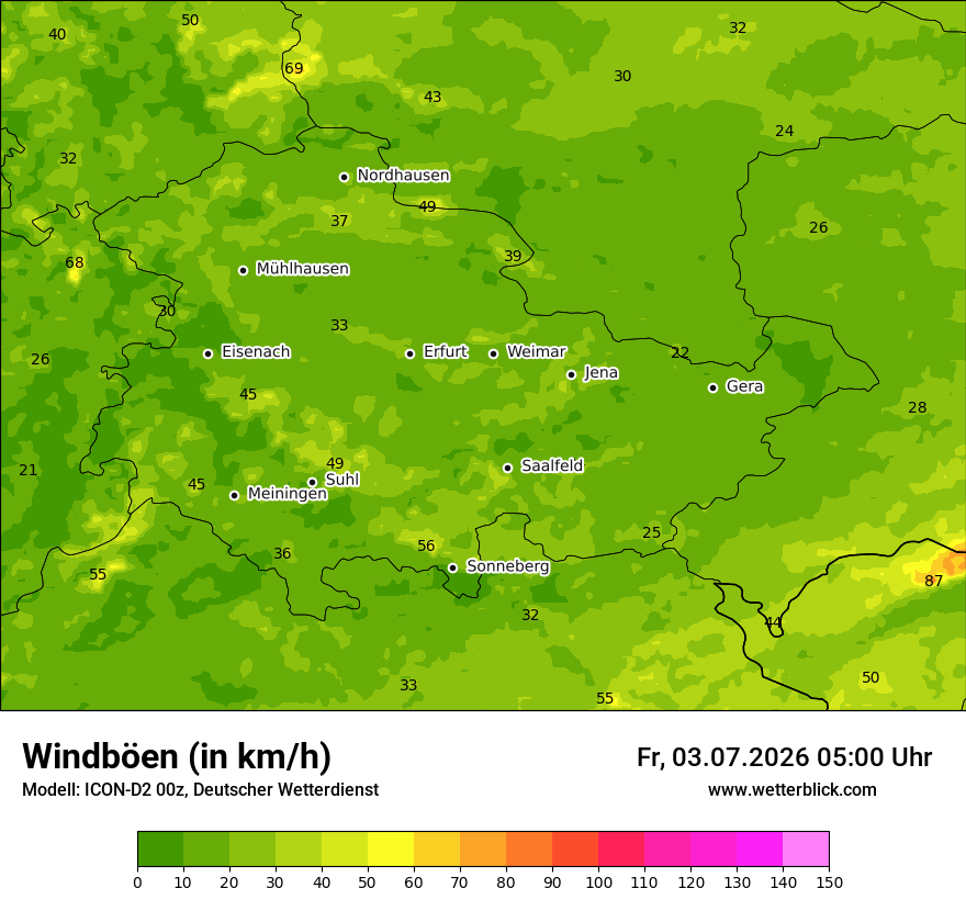 Maximale Windböen